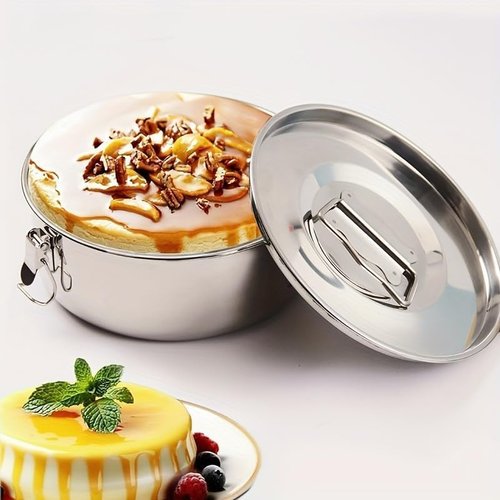 Stainless Steel Flan Mold, 63 Oz Flanera Baking Pan for Instant Pot 3 6 8 QT Flan Mold with Lid Silver Flanera Mold for Baking Oven Safe