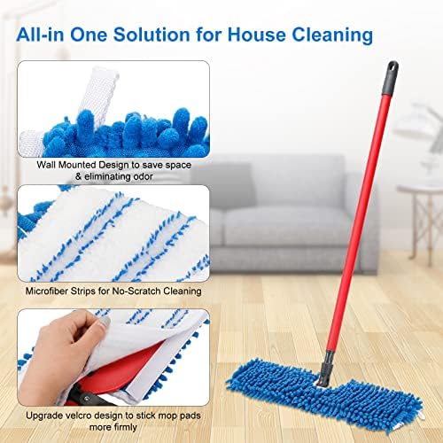 kCarpoly 2 Pack Thicken Mop Refills Head Compatible for O Ceda Dual Action Flip System, Microfiber Mop Head Replacements for Dry Wet Use, Machine Washable Double Sided Surfaces