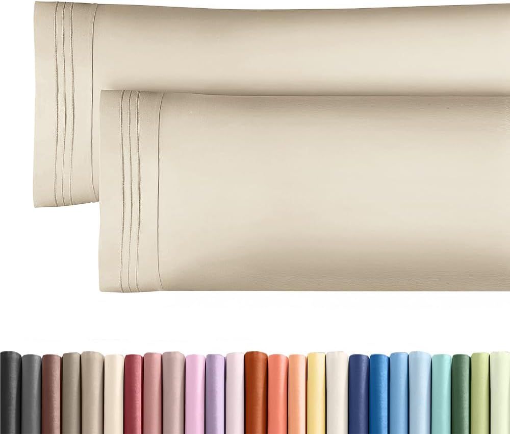 Skiennix Body Pillowcases Set of 2 | Soft 20x54 Long Pillow Covers for Comfortable Sleep - Breathable, Wrinkle-Free, Machine Washable (Wheat)