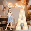 HXWEIYE 3FT Light Up Marquee Letters - Giant Baby Shower & Party Decor | Warm White Mosaic Balloon Frame