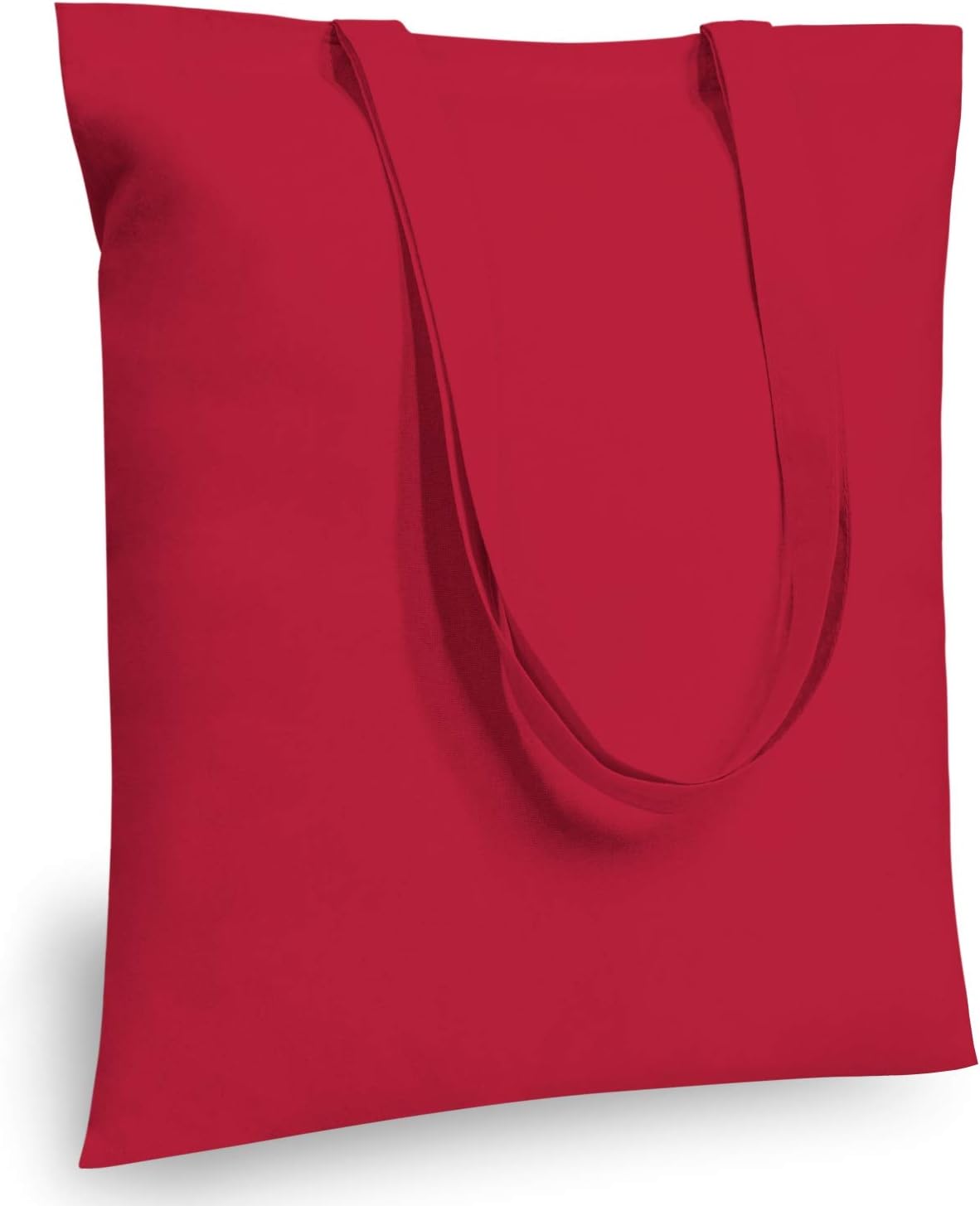 TOPDesign 24-Pack Red Cotton Tote Bags - Lightweight Reusable Grocery Bags for DIY & Promotions
