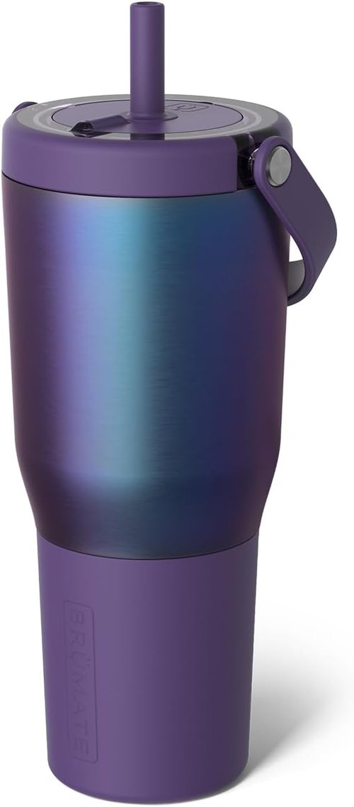 BrüMate Resa 35oz Travel Tumbler - 100% Leakproof with Handle & Straw | Durable Stainless Steel | Dark Aura