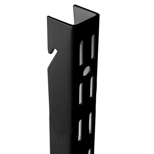 Knape & Vogt John Sterling Dual Trak Heavy-Duty Adjustable Shelving Standard, 48-inch, Black, 0119-48BK