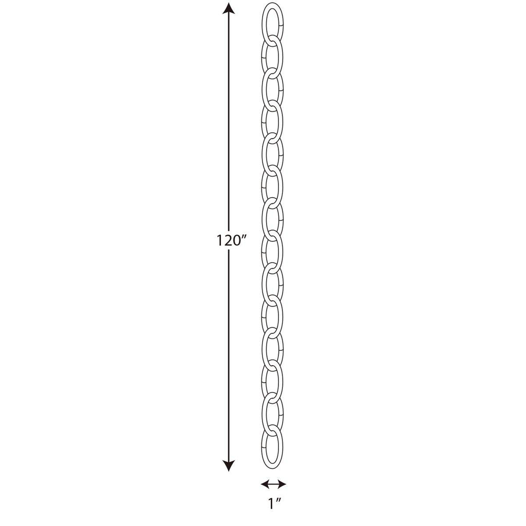 Progress Lighting Accessory Chain - 10' of 9 Gauge Chain in Natural Brass