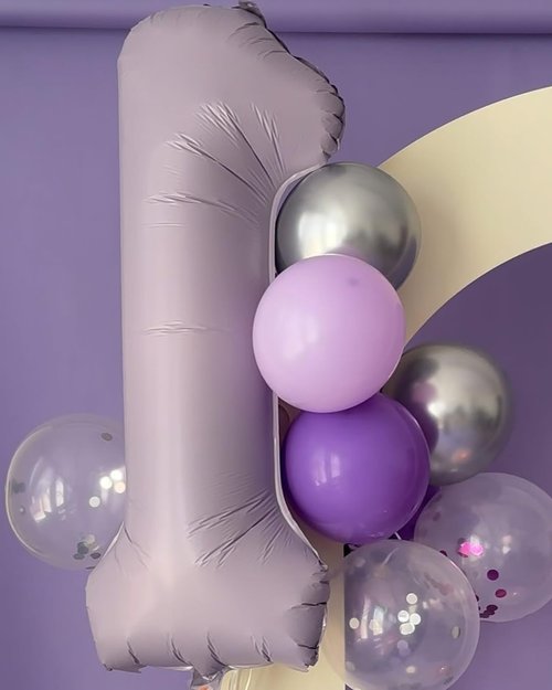 1st Birthday Balloon - 40 Inch Lilac Number 1 Balloon for Girls | Giant Lavender Decoration