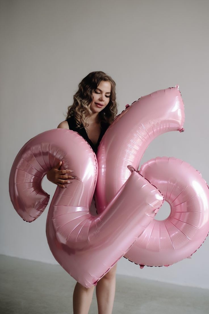 Skiennix 40-Inch Pastel Pink Number 19 Balloons - Perfect Birthday Decoration for Men & Women