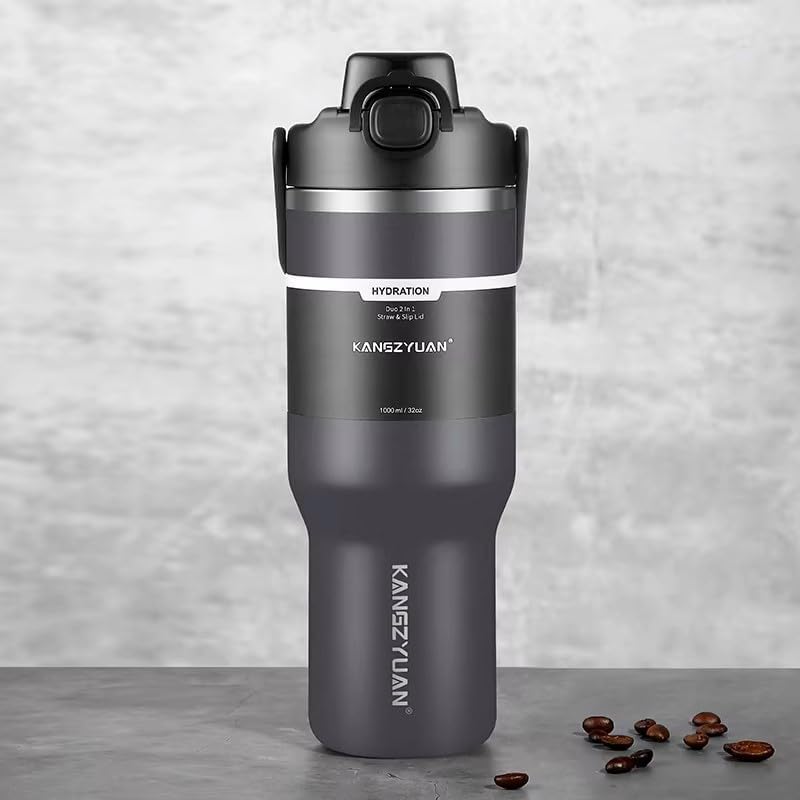 Skiennix 32 oz Stainless Steel Insulated Tumbler - 100% Leak-Proof | Stylish Travel Water Bottle with Handle & Straw