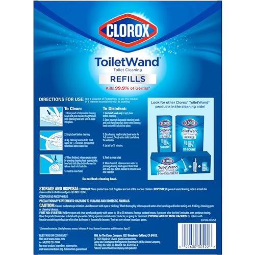 Clorox ToiletWand Toilet Cleaner Refills, Toilet brush, Original, 20 Count