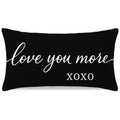 HERHOME Valentines Day Throw Pillow Covers 12x20 Inch, Love You More XOXO Black White Lumbar Decorative Cushion Case for Couples Bedroom, Valentines Day Gifts for Him Her Anniversary Home Decor