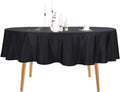 Ascoza 70-Inch Black Round Tablecloth - Durable Polyester for Weddings, Banquets & Parties