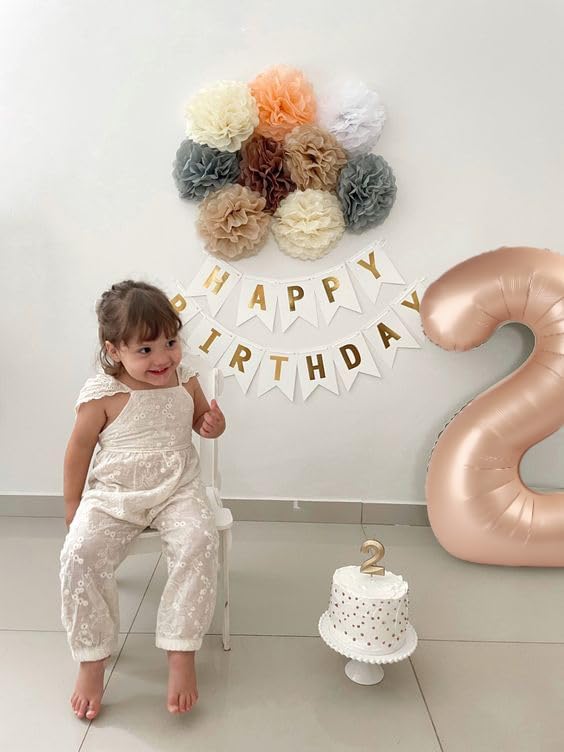 Number 0 Balloons - 40 Inch Light Brown Birthday Decorations for Milestone Events & Baby Showers