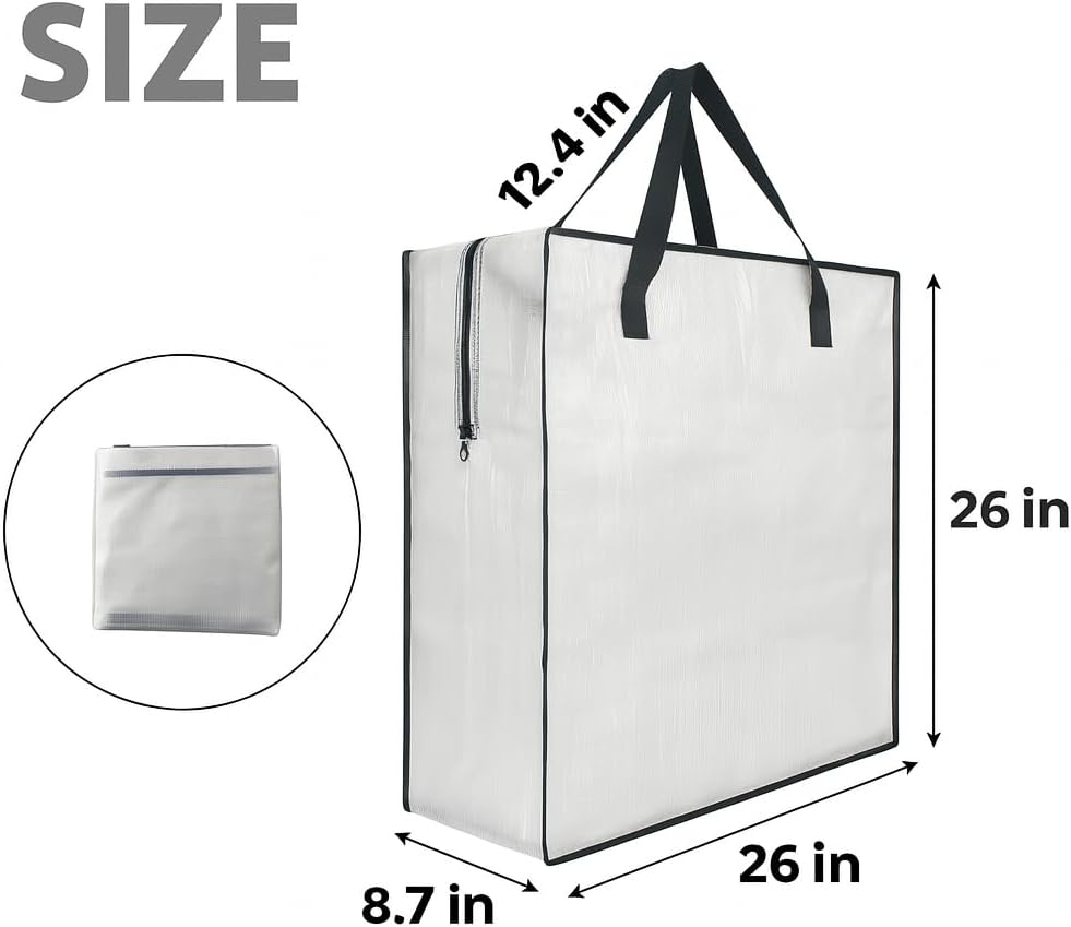 Clear Wreath Storage Bag by [Brand Name] - 26-Inch Square Organizer with Zipper & Handles | Multi-Purpose Tote for Holiday Decor & More
