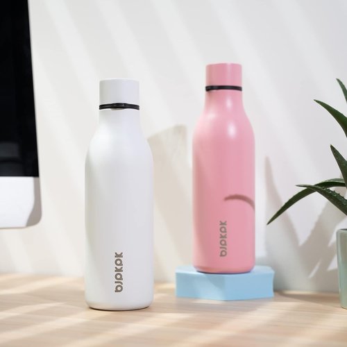 BJPKPK Insulated Water Bottle - 18 oz Stainless Steel, BPA-Free, Leak-Proof Flask for Sports & Travel - Light Pink
