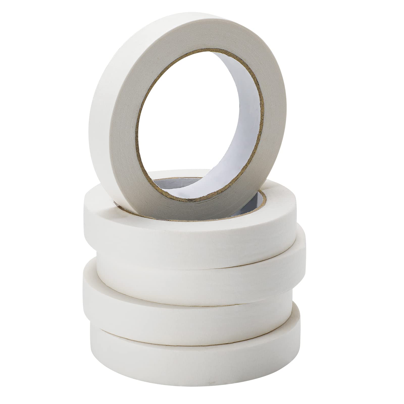 Eaasty 328 Yard 1'' Wide Freezer Tape Writable Surface Low Temperature Resistance Easy to Tear Removable No Residue Freezer Tape for Food Containers Refrigerator 6 Rolls 54.68 Yard Per Roll White