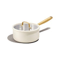 CAROTE 2Qt Stainless Steel Saucepan, Non-Toxic Cookware with Lids,Outer Ceramic Layer,Small Cooking Pot, Even Heating, Fits All Stoves,Oven & Dishwasher Safe,White