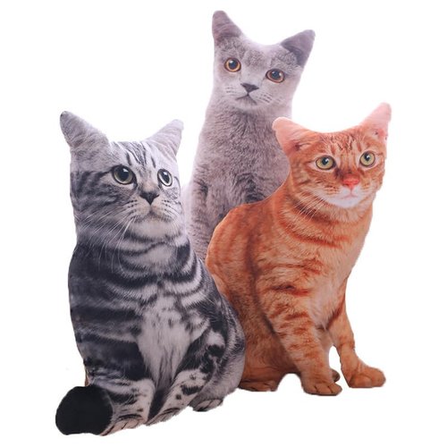 Maomoto 19.6'' Cat Shape Throw Pillow Plushie Cushion Pillow Doll 3D Simulation Cat Plush Stuffed Animal Toy for Kids,Sofa Chair Home Decor