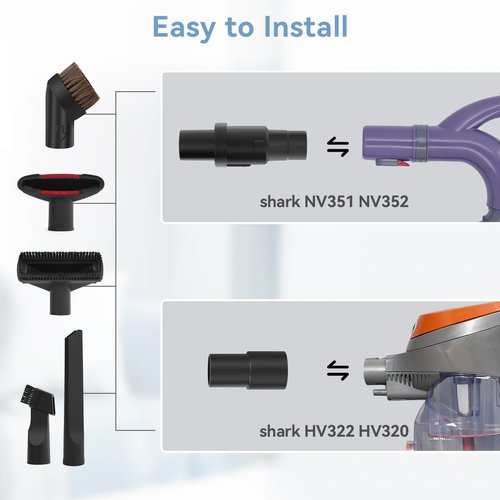 QRUIHC Vacuum Attachments Accessories Compatible with Shark Navigator NV360 NV352 NV356E, Rotator NV500 NV501,Rocket HV301 HV322 HV371 Series Upright Vacuum,1 1/4'' Vacuum Adapter Tools