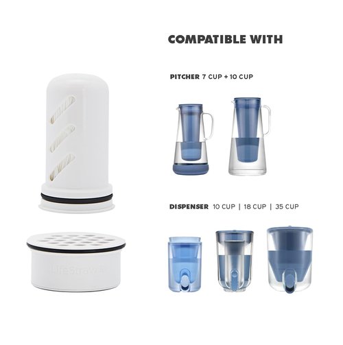 LifeStraw Home Pitcher Glass and Silicone Base 7 cup Pebble