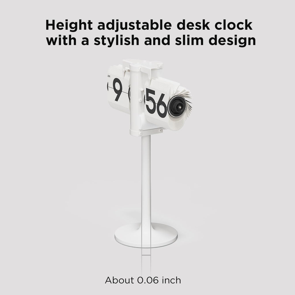 mooas Classic Modern Wood Mini Flip Desk Clock (Black), Retro Vintage Analog Design Auto Flip Clock Table Clock Large Number Battery Powered, Ideal for Home Office School Hotel Café