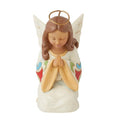 Enesco Jim Shore Heartwood Creek Kneeling Praying Angel Miniature Figurine- Stone Resin Hand Crafted Collectible Angel Figurines Home Decor Statue, 4.33 Inch
