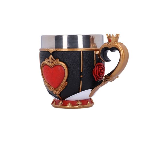 Nemesis Now Alice in Wonderland Inspired Tea Cup, Hand-Painted Resin, Pinkys Up Drinkware, Collectible Coffee Mug - Queen of Hearts