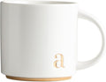 Collective Home Monogram Ceramic Mugs - 15 oz Golden Initial Coffee Cups | Elegant Personalized Gift Box