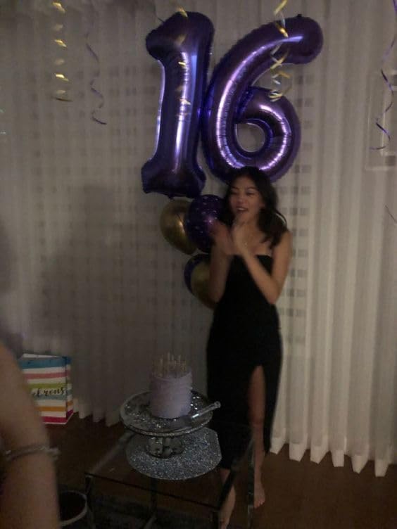 Purple Number 13 Balloon - 40 Inch Birthday Decoration for 13th Year Celebration | Perfect for Boys & Girls