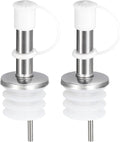 uxcell Stainless Steel Bottle Pourers, 2Pcs Olive Oil Spout with Rubber Dust Caps, Wine Pourers Liquor Pour Spouts for Wine Liquor Coffee Vinegar Bottles (White)