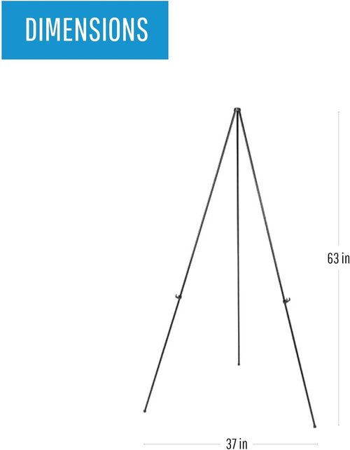 MasterVision Instant Easel - Lightweight Steel Design, 61.5" Height, Sleek Black Finish