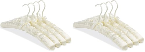 Whitmor Satin Padded Hangers Bone, Small, Set of 4 (Pack of 2)