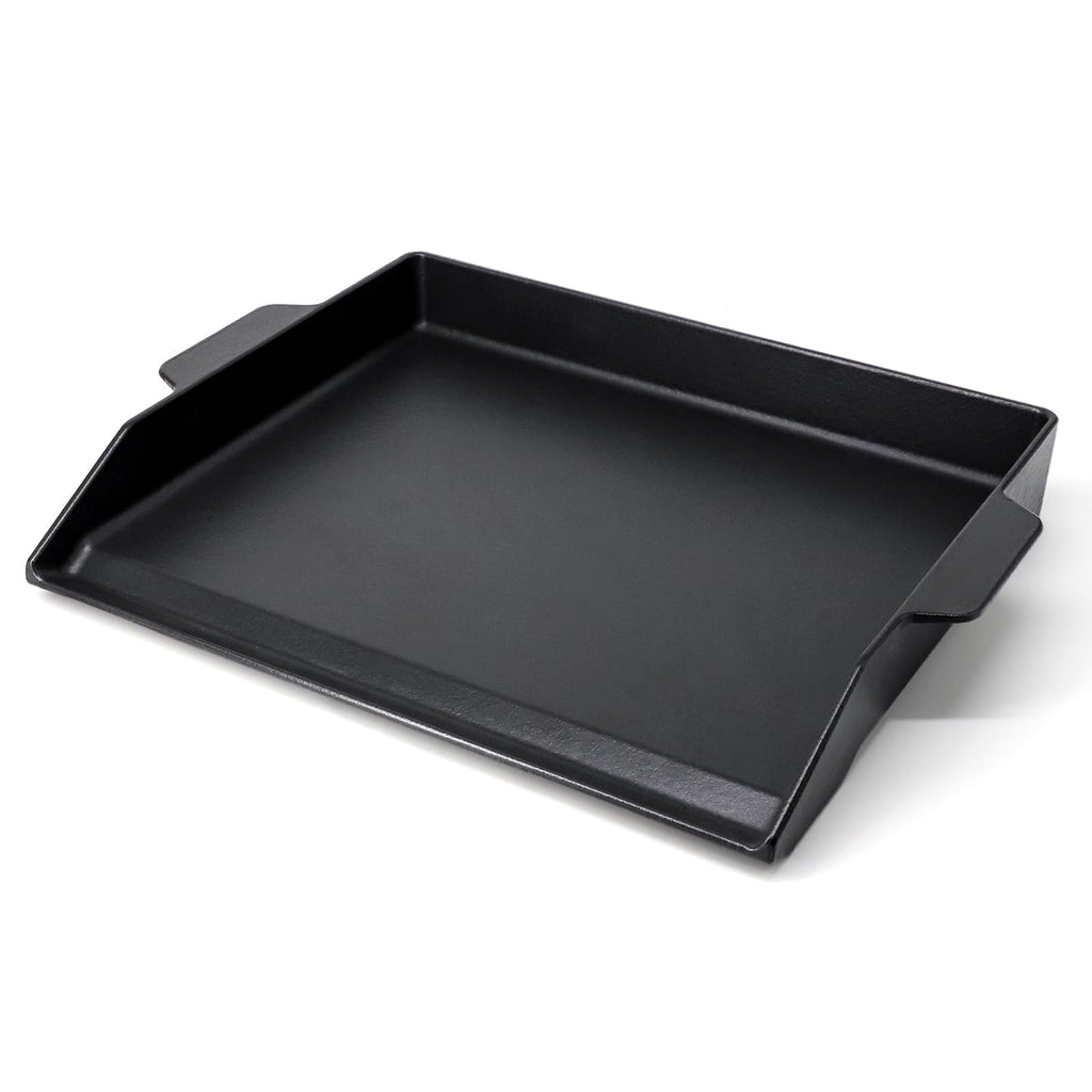 Criditpid Universal Large Cast Iron Cooking Griddle with Extra High Sidewalls for Gas Grills, Charcoal, 20 Inch Blackstone Griddle Pan Griddle Flat Top Grill Plate for 4 Burner Range Oven, 23" x 16"
