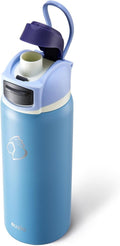 BUZIO 32 oz Insulated Stainless Steel Water Bottle - Triple Wall, Leakproof Lid, Haze Blue