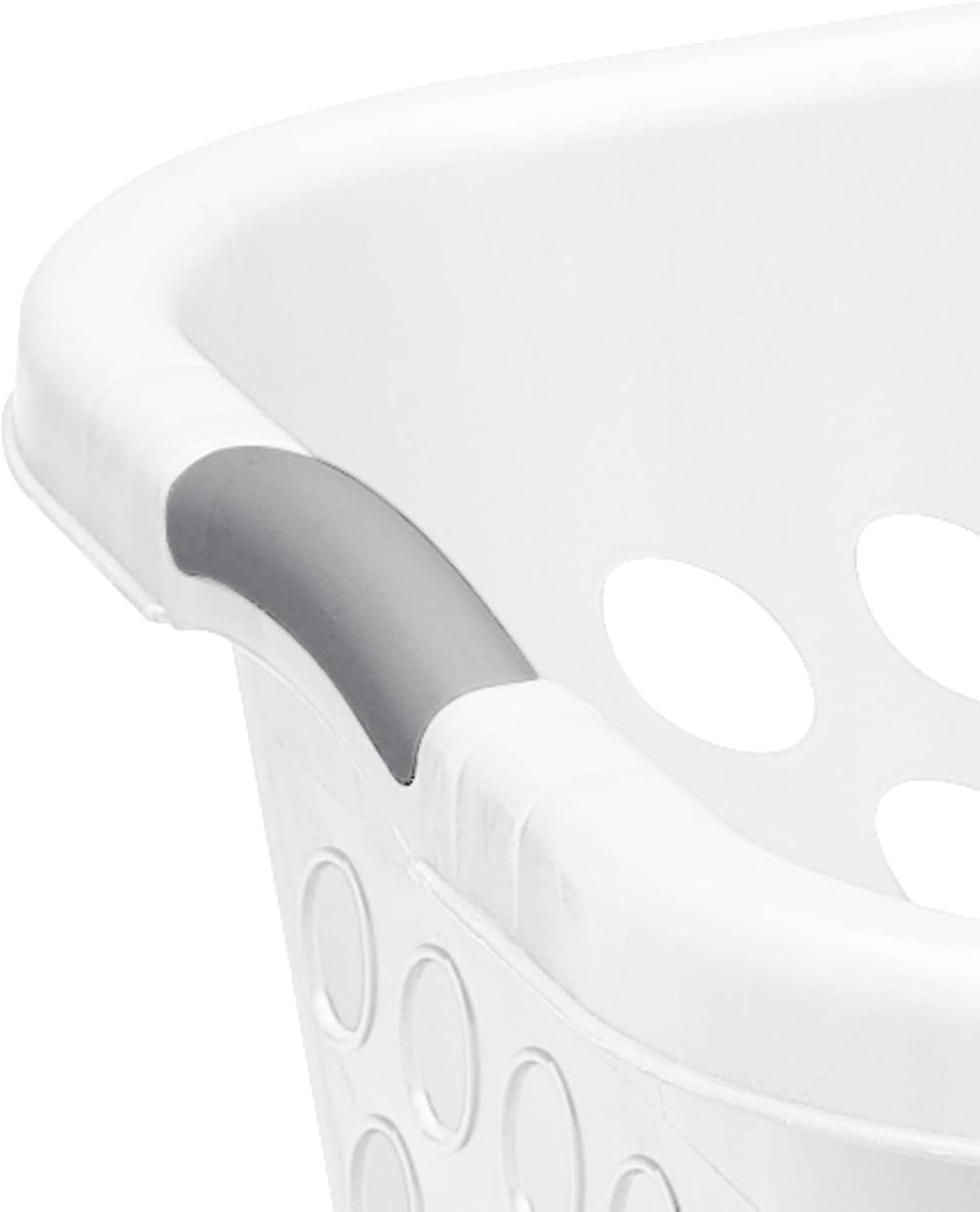 Regine Switzerland Square Laundry Basket - 1.5 Bushel Capacity, Durable Plastic, White