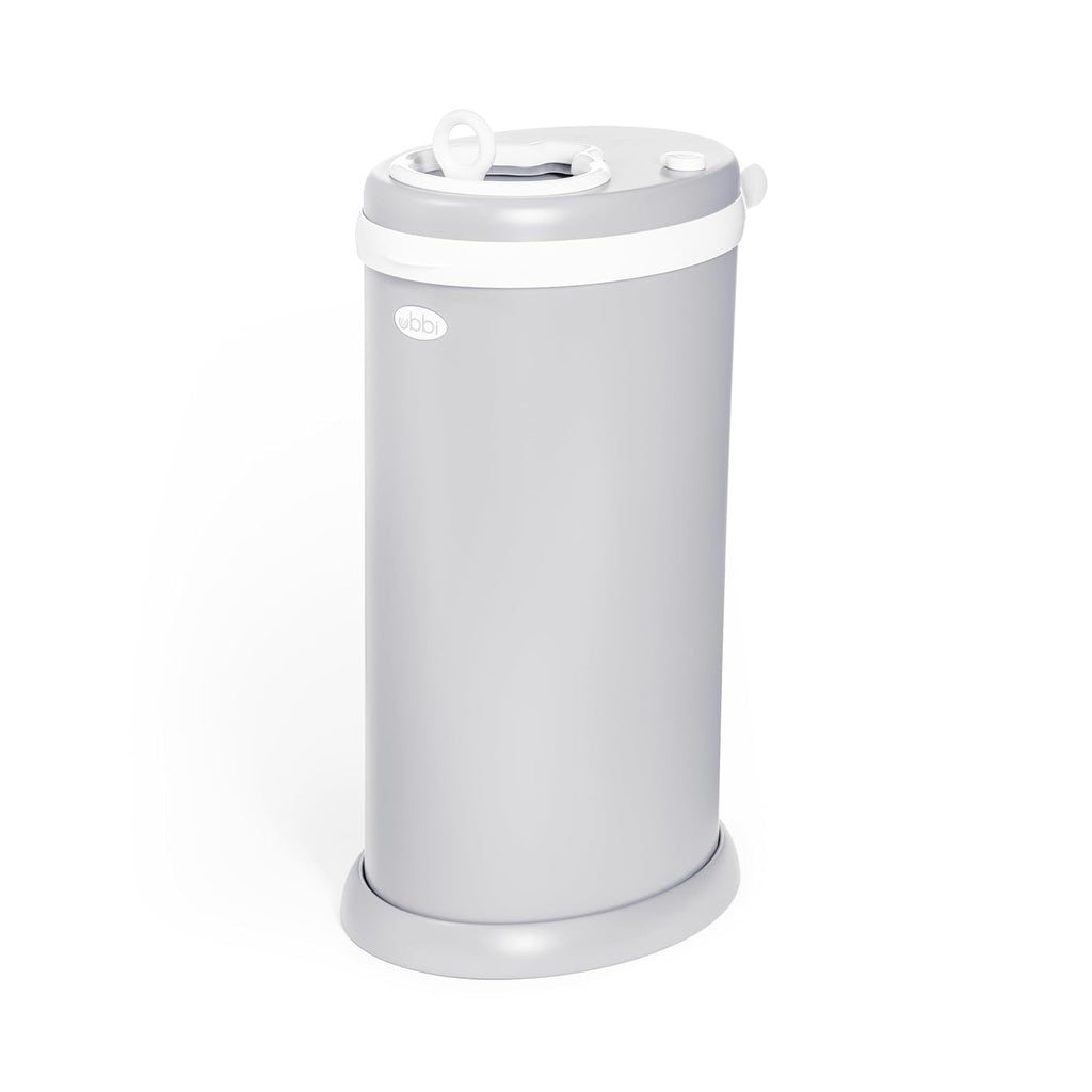 Ubbi Stainless Steel Diaper Pail - Odor Locking Design, No Special Bags Needed | Award-Winning Gray