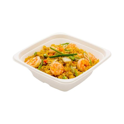 Restaurantware Pulp Tek 24 Ounce Bagasse Containers 100 Grease Impervious Salad bowls - Lids Sold Separately Microwavable White Bagasse Containers Reinforced Rim Sturdy For Salads Or More