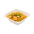 Restaurantware Pulp Tek 24 Ounce Bagasse Containers 100 Grease Impervious Salad bowls - Lids Sold Separately Microwavable White Bagasse Containers Reinforced Rim Sturdy For Salads Or More