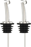 Axe Sickle 2 Pcs Oil Spout Liquor Bottle Pourer Spouts Stainless Steel Speed Pour Spouts Olive Oil Dispenser Spout for About 3/4" Bottle Mouth, with Flip Top