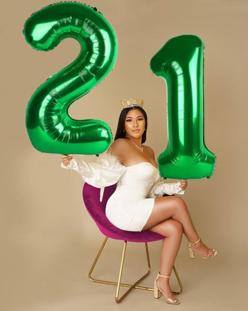 2 Numbers Balloon - 40 Inch Dark Green Birthday Decor for 2nd, 12th, 21st Parties & Celebrations