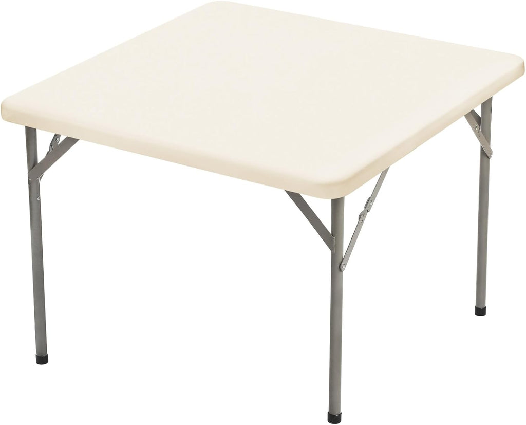 Stretchy Spandex Table Cover by [Brand Name] - 34" x 34" Ivory Fitted Tablecloth, Washable & Wrinkle-Resistant for Indoor/Outdoor Use
