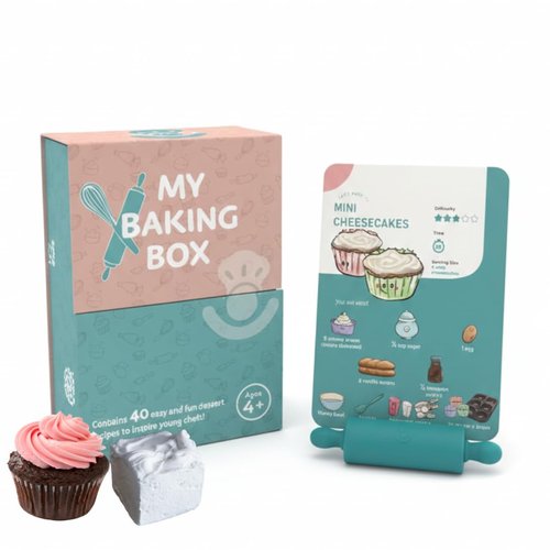 My First Dessert Recipe Box for Kids: Montessori-Inspired, Easy-to-Follow Recipes with Visual Guides. Cookbook for Kids Ages 4+ with Storage Box and Recipe Stand.
