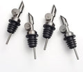 Molimoli Pack of 4 Premium Liquor Pour Spout Made of Stainless Steel with Automatic Anti-Oxidation Mechanism, Bottle Pourers for Alcohol and Wine, Olive Oil Dispenser Spout, Oil Bottle Spout, Black