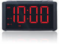 Digital Alarm Clock Radio with AM/FM Radio, Presets, Dual Alarms, Weekday / Weekend Alarm, Snooze, Sleep Timer, Dimmable Red LED Screen for Bedrooms, living rooms, kitchens, offices, etc (Red)