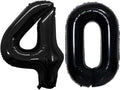 GOER 40 Inch Jumbo Black Foil Balloons - Perfect Decorations for 40th Birthday & Anniversary Parties