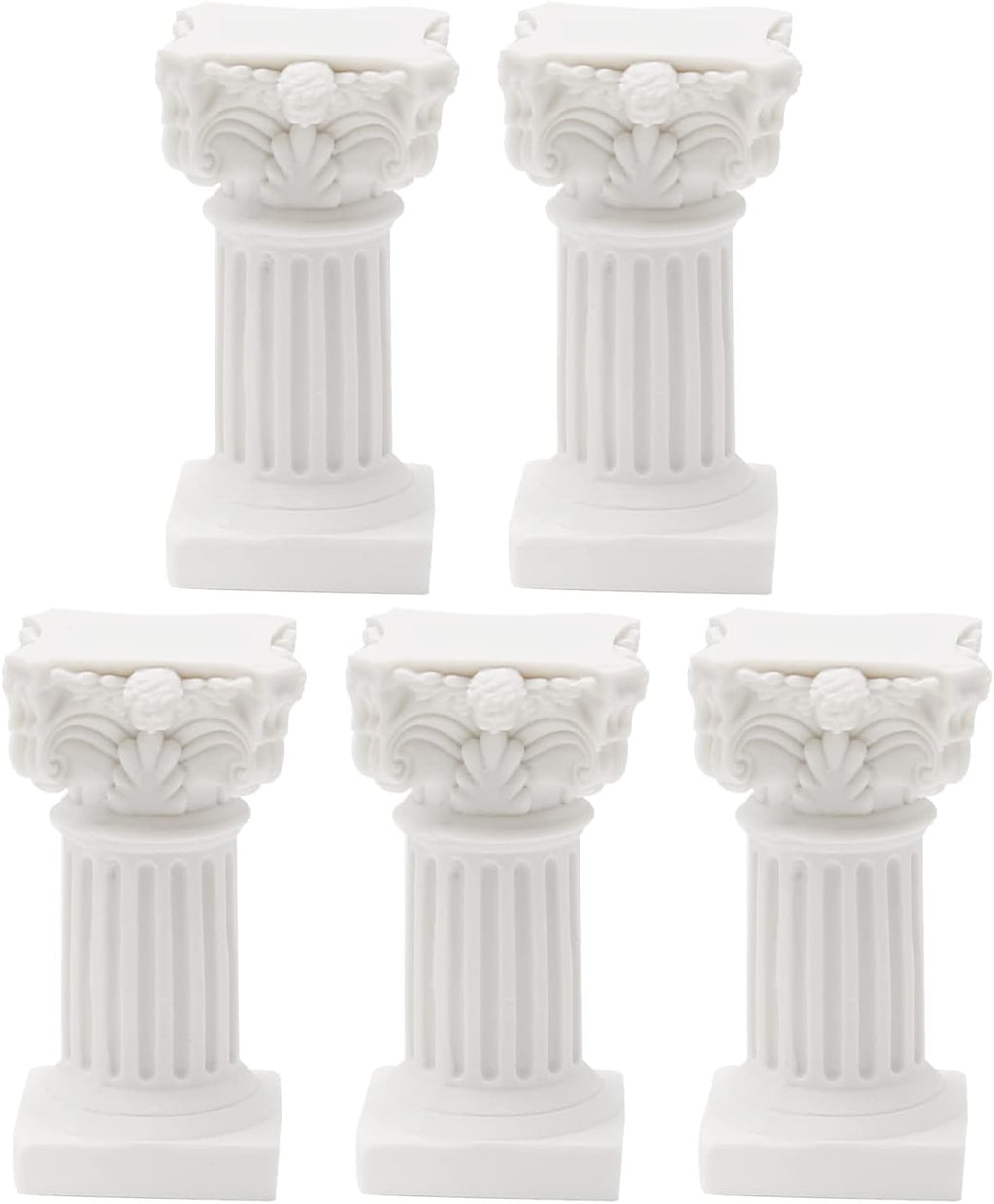 Saihisday Mini Roman Pillar Greek Columns - 5Pcs Resin Christmas Decorations | Elegant Wedding Table Ornaments, 1.18" x 1.18" x 2.56" (White)