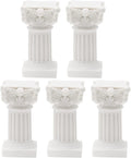 Saihisday Mini Roman Pillar Greek Columns - 5Pcs Resin Christmas Decorations | Elegant Wedding Table Ornaments, 1.18" x 1.18" x 2.56" (White)