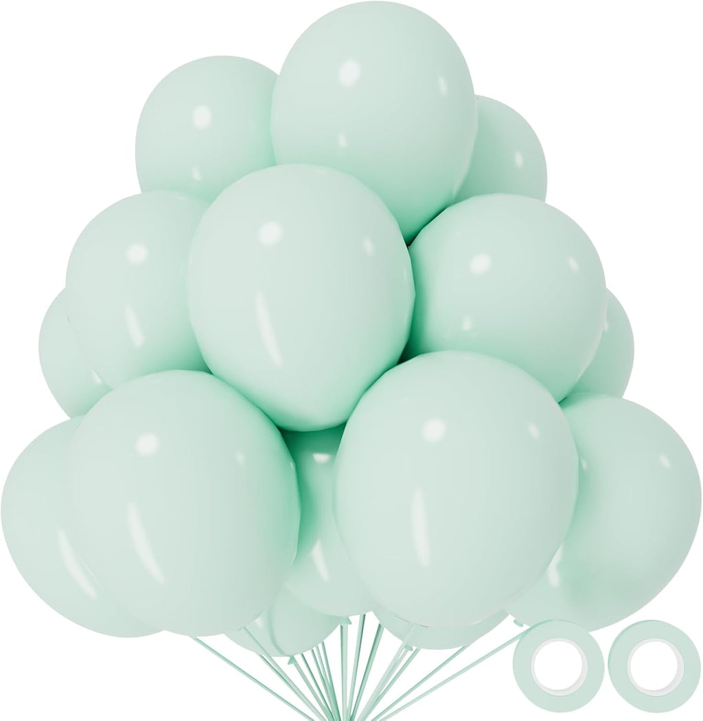 Pastel Green Latex Balloons by [Brand Name] - 110pcs 12 Inch Ideal for Birthday Parties, Baby Showers & Weddings