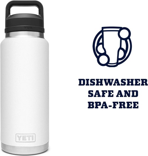 YETI Rambler 36 oz Bottle, Vacuum Insulated, Stainless Steel with Chug Cap, Navy