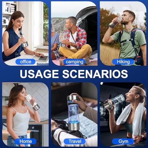 2026 Portable 4000PPB Hydrogen Water Bottle Generator, SPE PEM Tech Glass Ionizer Machine 420ml for Home, Office, Travel, Fitness – Health Benefits with USB-C Charging
