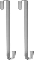 Sattiyrch 15" Wreath Hanger - Sturdy Steel Over The Door Hook for Front Door (Silver, 2-Pack)