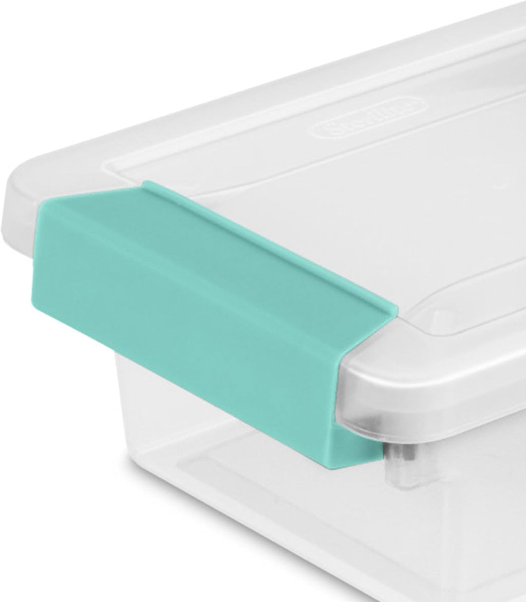 Sterilite 24-Pack Clip Box | Stackable Clear Plastic Storage Bins with Latching Lids - Ideal for Arts, Crafts, and Office Organization